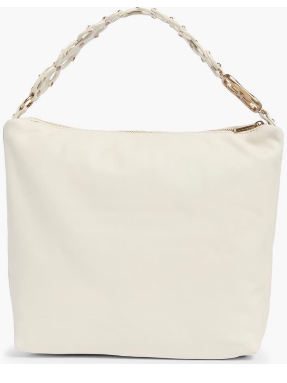 Sam Edelman Marilyn Chain Link Large Leather Shoulder Bag Ivory